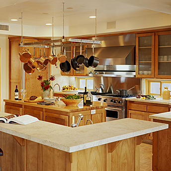 Kitchen with an island and plenty of storage 