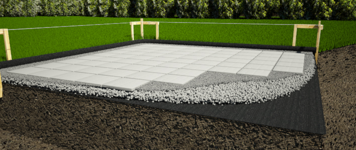 On-grade Foundation: Concrete pavers: