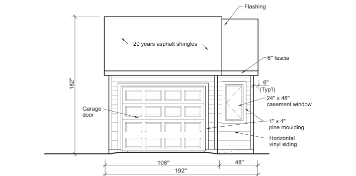 Garage front elevation