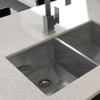 Square stainless steel kitchen sink