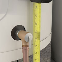 Measure the distance from the T&P valve to the floor.