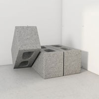 A simple tank platform consists of three concrete blocks.
