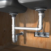 Connect the pipes under the sink 