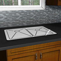 Trace the sink opening with the template