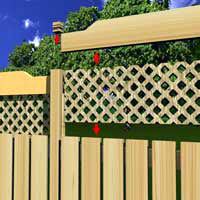 Slide the trellis into the grooves of the lattice moulding