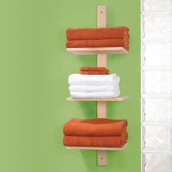 Wall-mount towel shelf unit for the bathroom