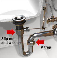 Connect the sink waste pipe to the wall pipe  