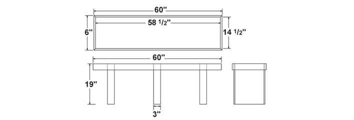 Elevation for a kitchen bench