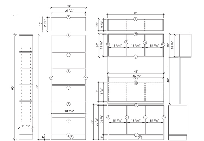 etagere bois plan