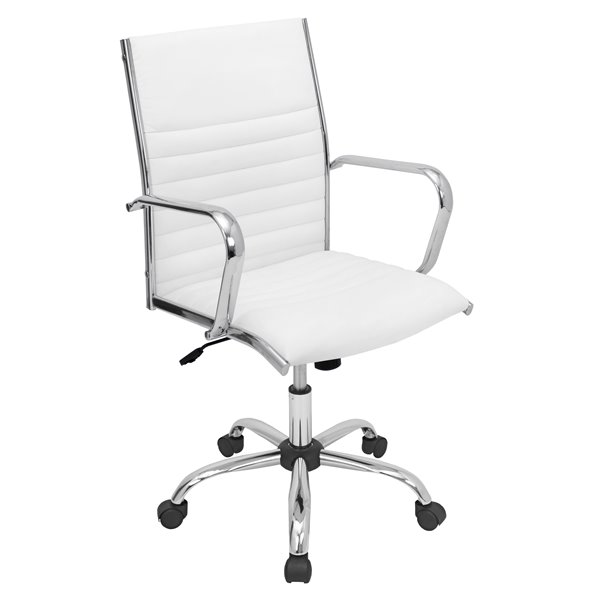 White Faux Leather Office Chair Rona, Black And White Leather Office Chair