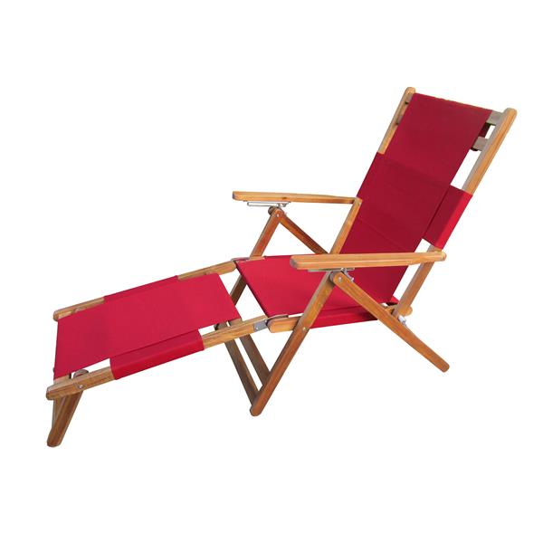 Patio Flare Wooden Beach Chair With Leg Rest Red Pf Ch369 Rd Rona