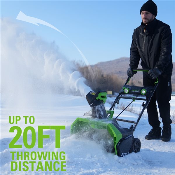 Souffleuse à Neige Électrique 20V Avec 2 Batteries - Déneigeuse Pliable 12 Pouces, Distance 6M, 3 Directions, Tige Télescopique Pour Allées Et Jardin