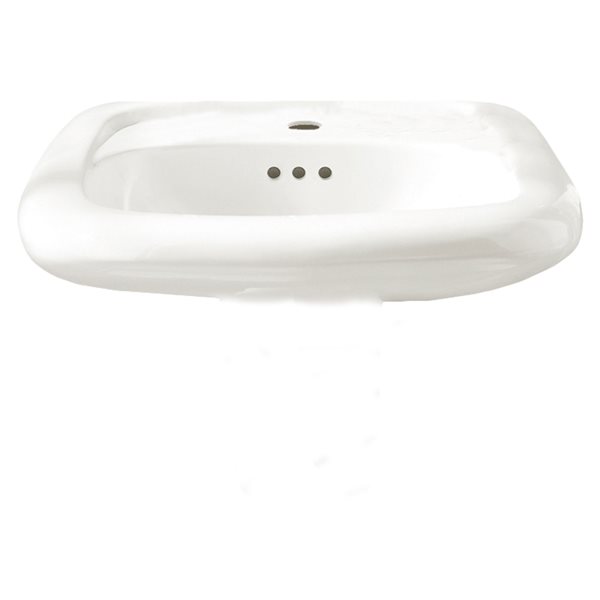 American Standard Murro White Vitreous china Wall-mount Rectangular  Bathroom Sink, 20.5-in x 21.25-in (shroud sold separately)