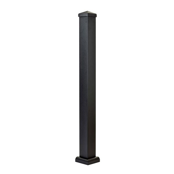 Nuvo Iron Deck Post 3 x 3 X 39-3/4-in Surface-Mounted in Black Aluminum ...