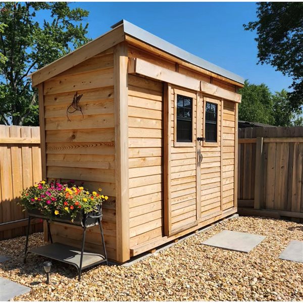 Small Rona Sheds Outdoor Living Today 4-ft X 12-ft Lean-to Cedar Garden Shed with ...
